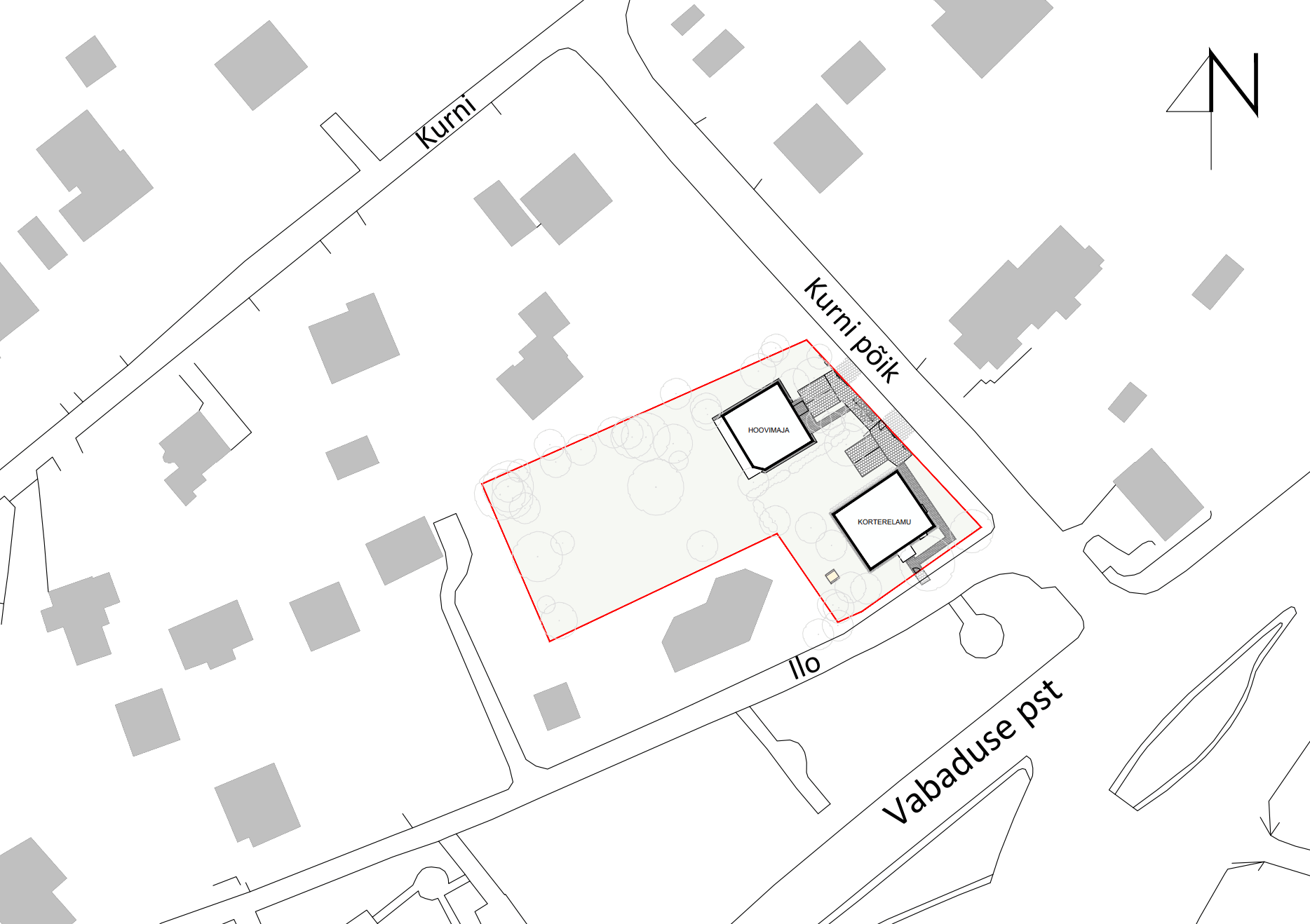 Ilo Villa asendiplaan — kinnistu ülevaade