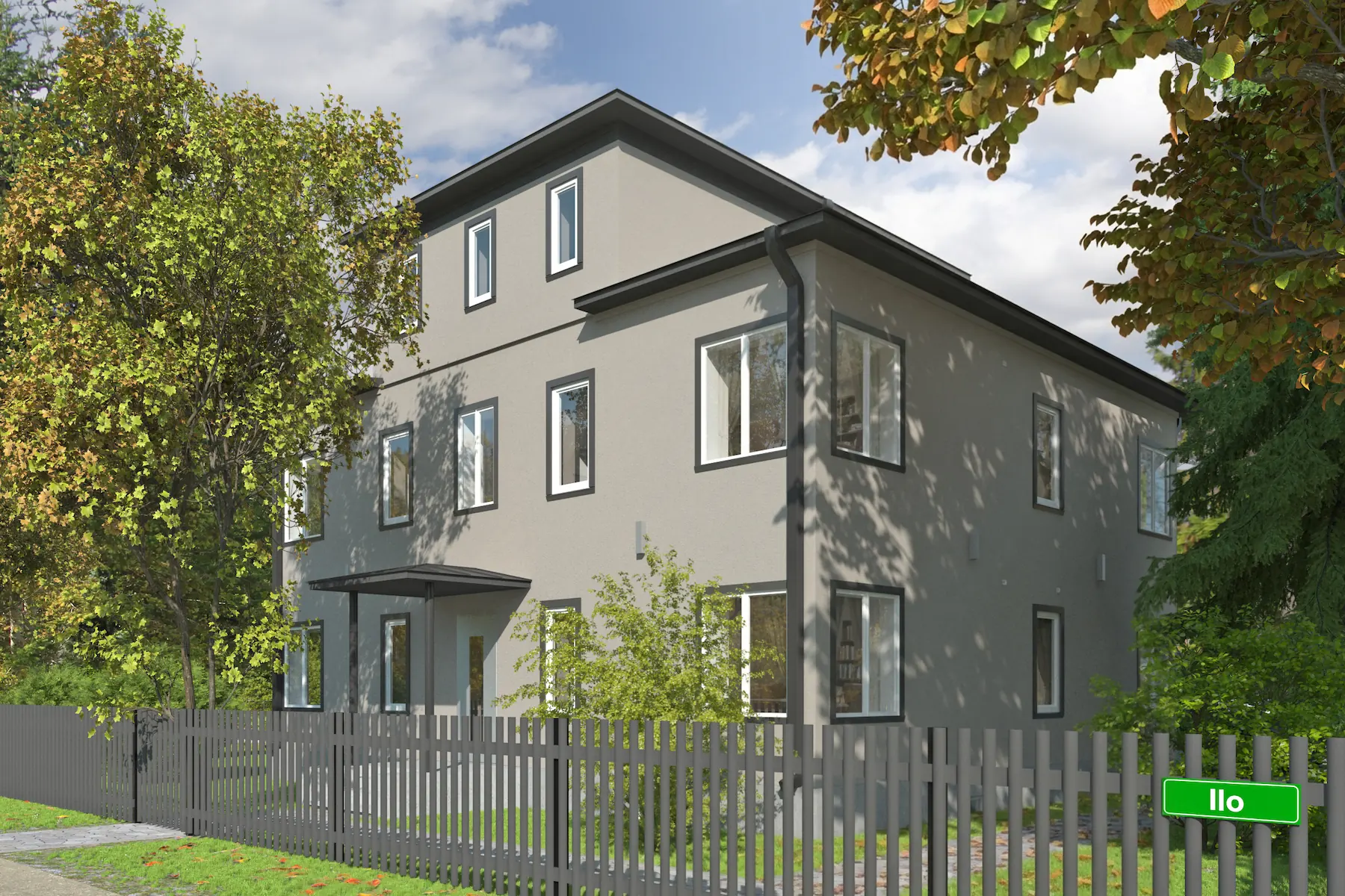 Kortermaja nurgavaade Ilo tänavalt